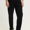 Armani Exchange pantaloni de catifea cord culoarea negru