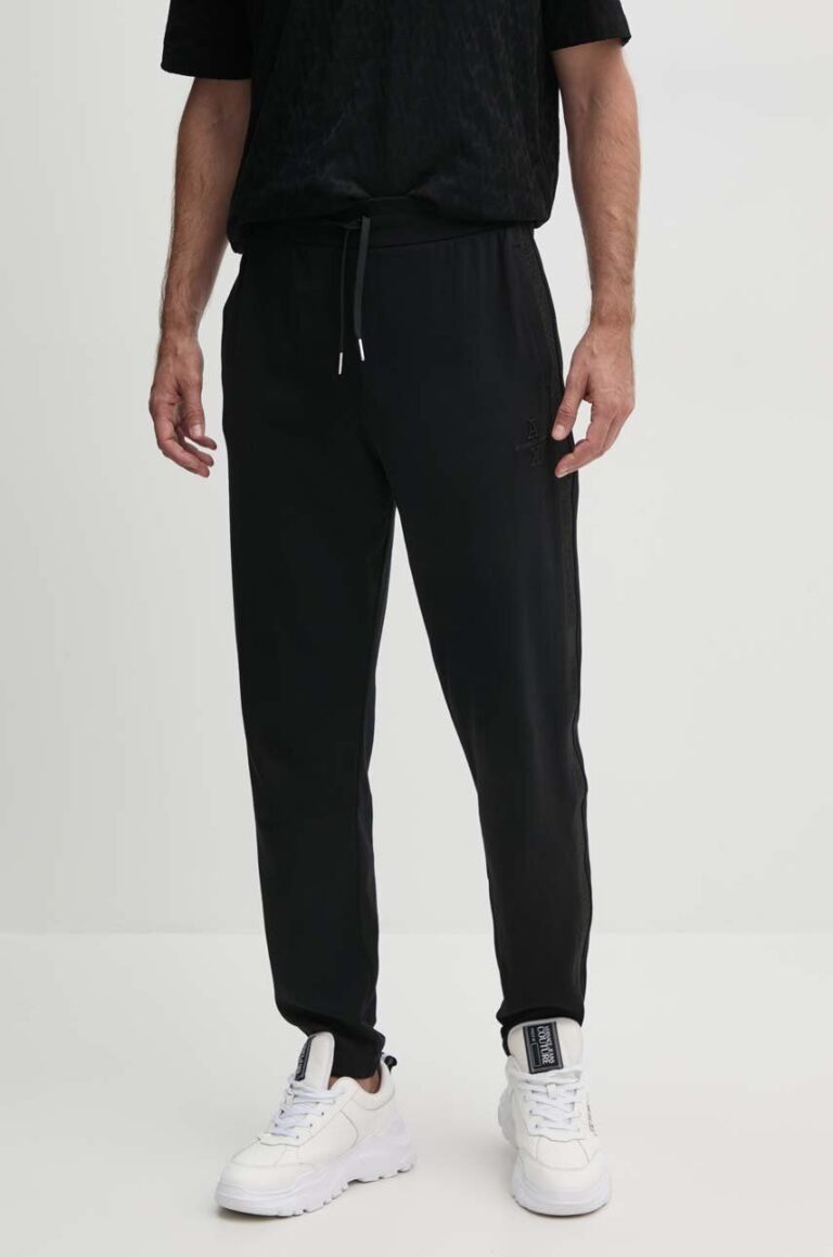 Armani Exchange pantaloni de trening din bumbac culoarea negru