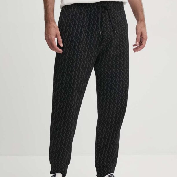 Armani Exchange pantaloni de trening din bumbac culoarea negru