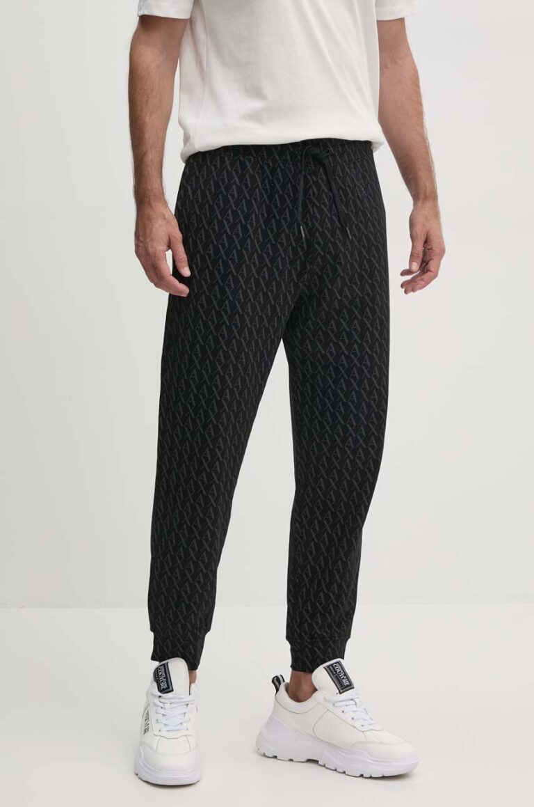 Armani Exchange pantaloni de trening din bumbac culoarea negru