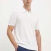 Armani Exchange polo de bumbac culoarea alb