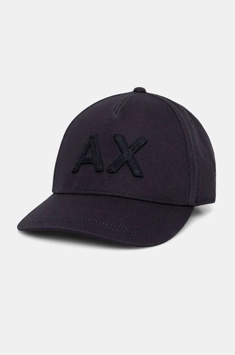 Armani Exchange șapcă de baseball din bumbac culoarea albastru marin