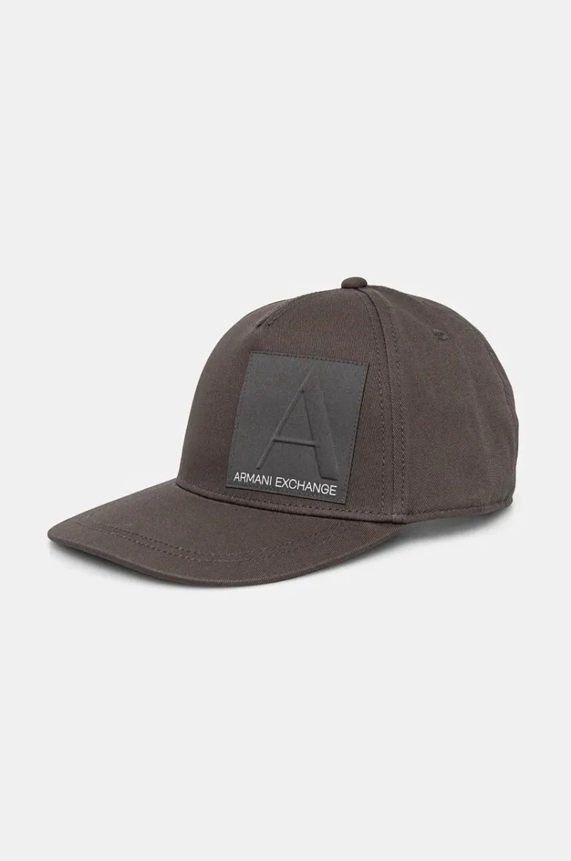 Armani Exchange șapcă de baseball din bumbac culoarea gri