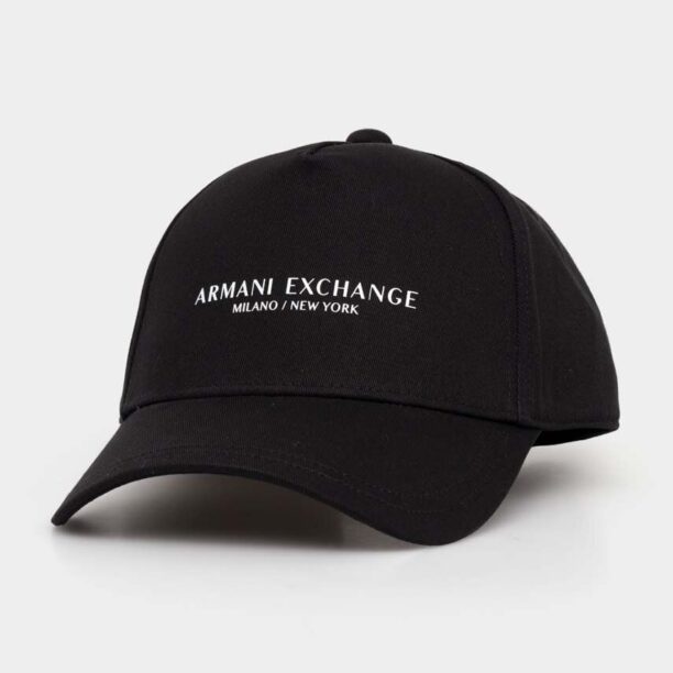 Armani Exchange șapcă de baseball din bumbac culoarea negru