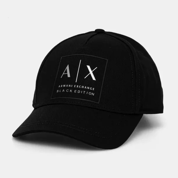 Armani Exchange șapcă de baseball din bumbac culoarea negru