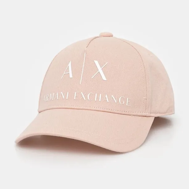 Armani Exchange șapcă de baseball din bumbac culoarea portocaliu