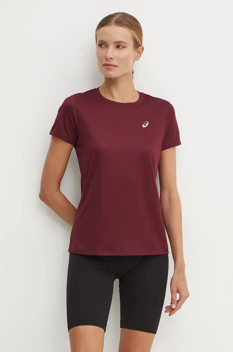 Asics tricou de alergare Core culoarea bordo