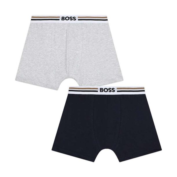 BOSS boxeri copii 2-pack culoarea negru