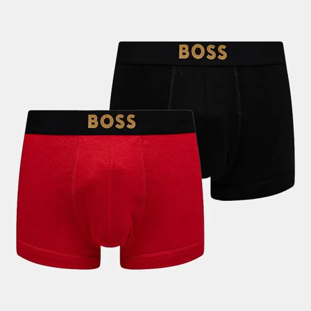 BOSS boxeri de bumbac 2-pack culoarea rosu