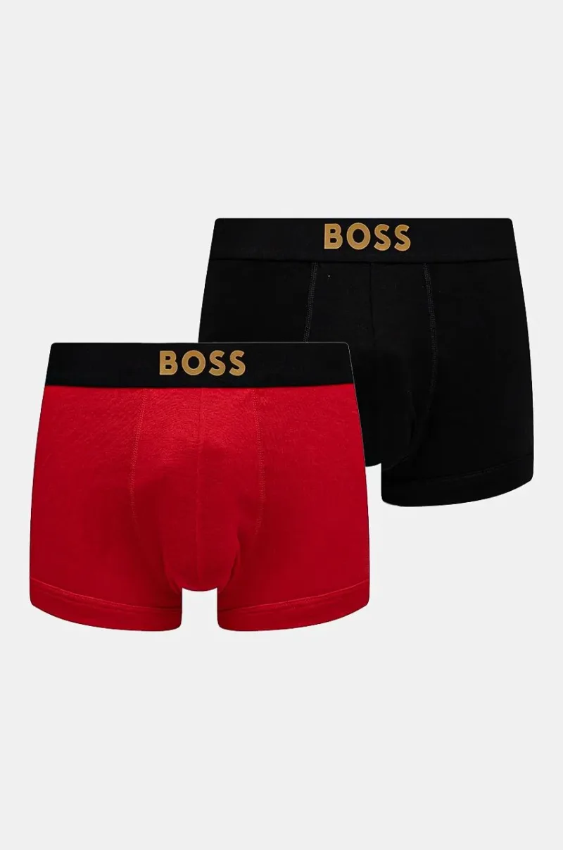 BOSS boxeri de bumbac 2-pack culoarea rosu