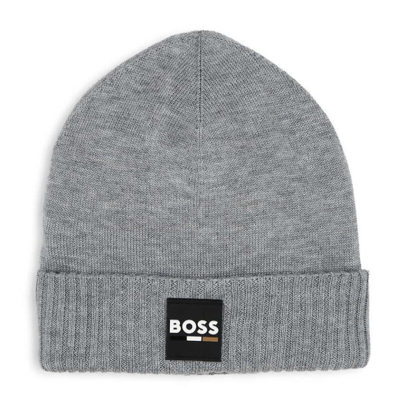 BOSS caciula copii culoarea gri