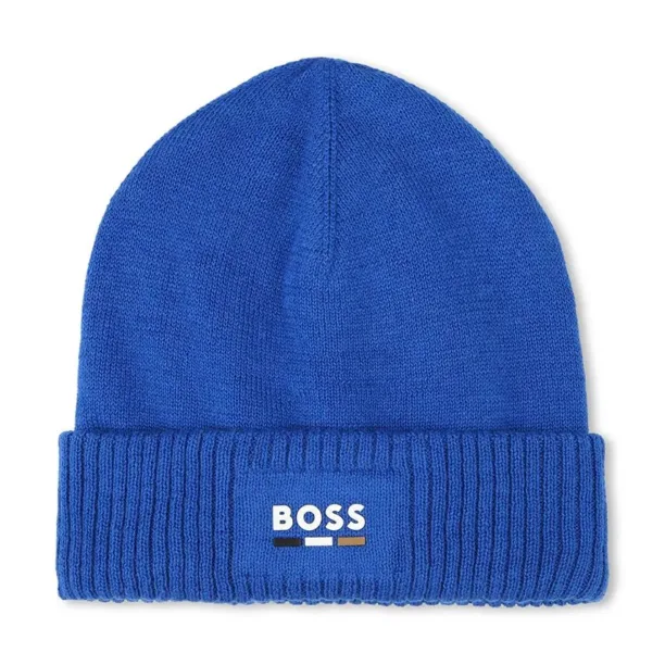 BOSS caciula copii din tricot gros