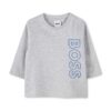 BOSS longsleeve din bumbac pentru bebeluși culoarea gri