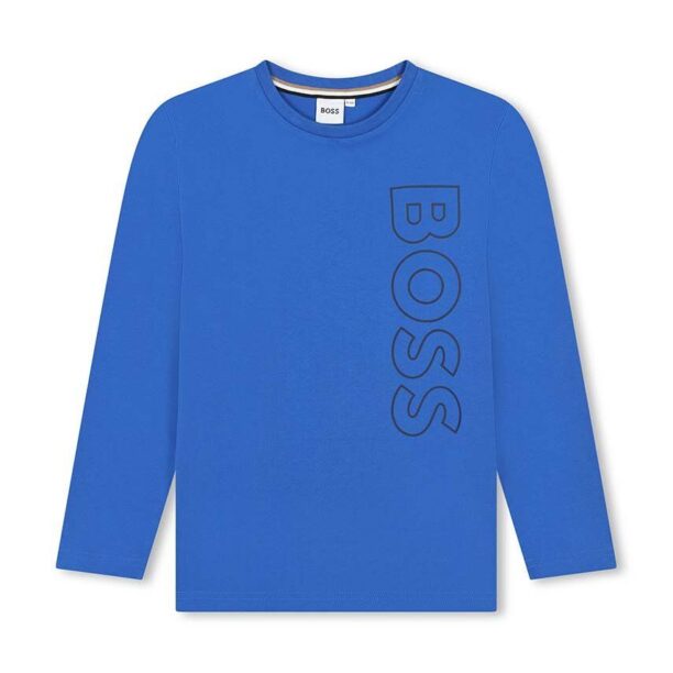 BOSS longsleeve din bumbac pentru copii cu imprimeu