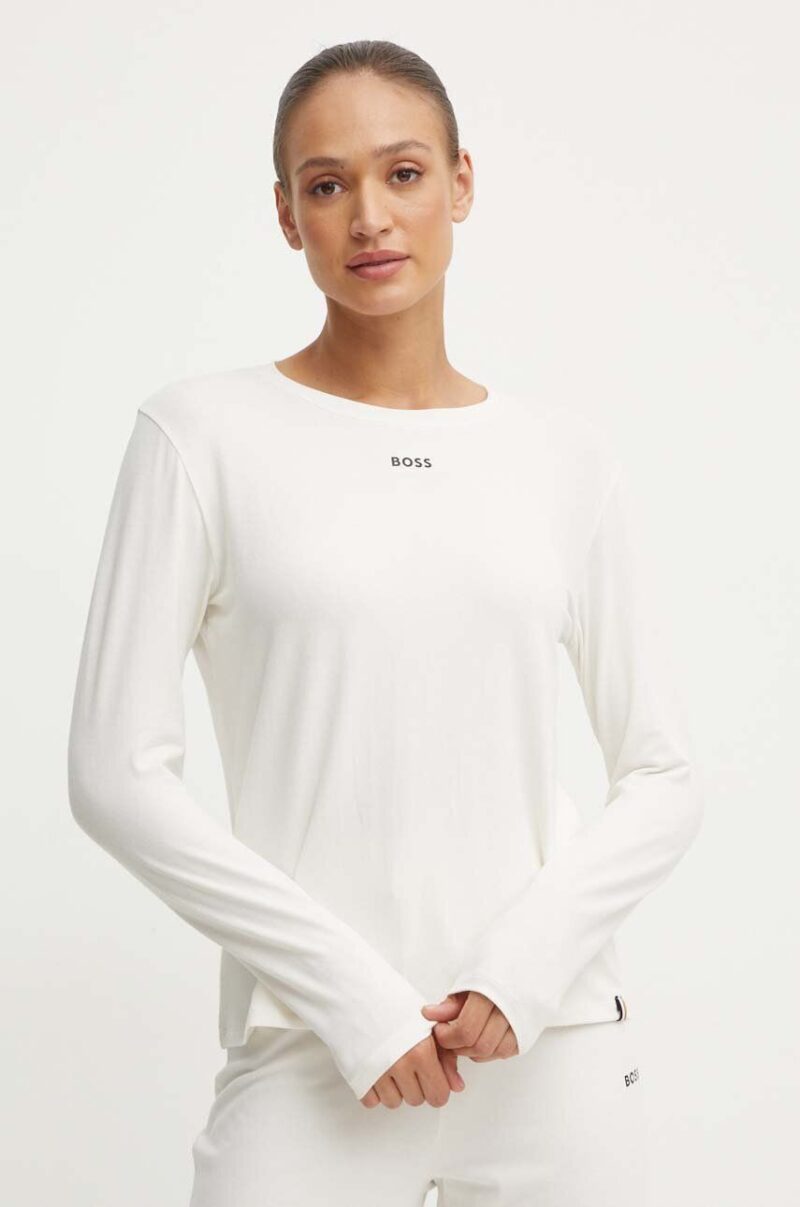 BOSS longsleeve lounge culoarea bej