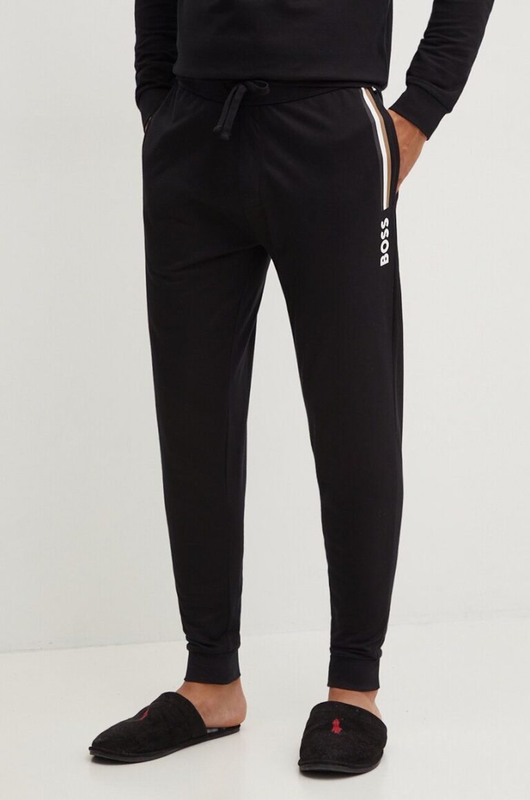 BOSS pantaloni de trening din bumbac culoarea negru