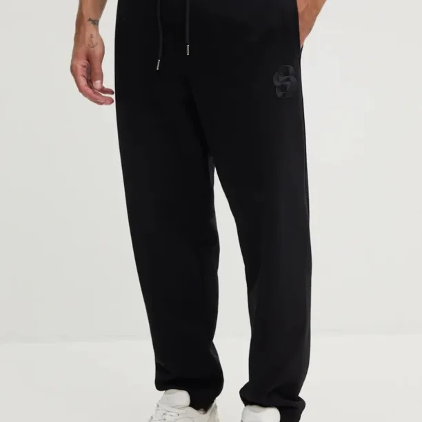 BOSS pantaloni de trening din bumbac culoarea negru