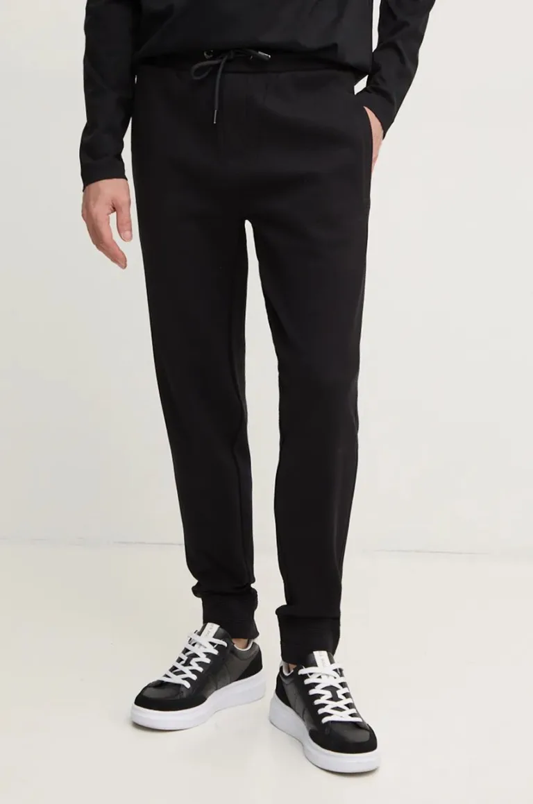 BOSS pantaloni de trening din bumbac culoarea negru