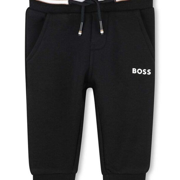 BOSS pantaloni de trening pentru bebeluși culoarea negru