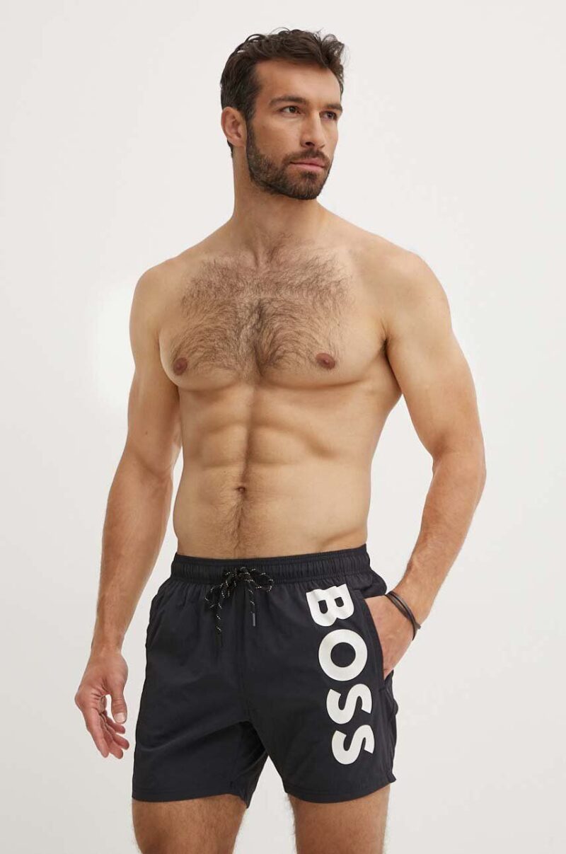 BOSS pantaloni scurti de baie culoarea negru