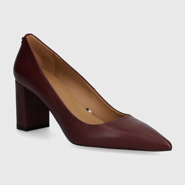 BOSS pantofi de piele Janet culoarea bordo