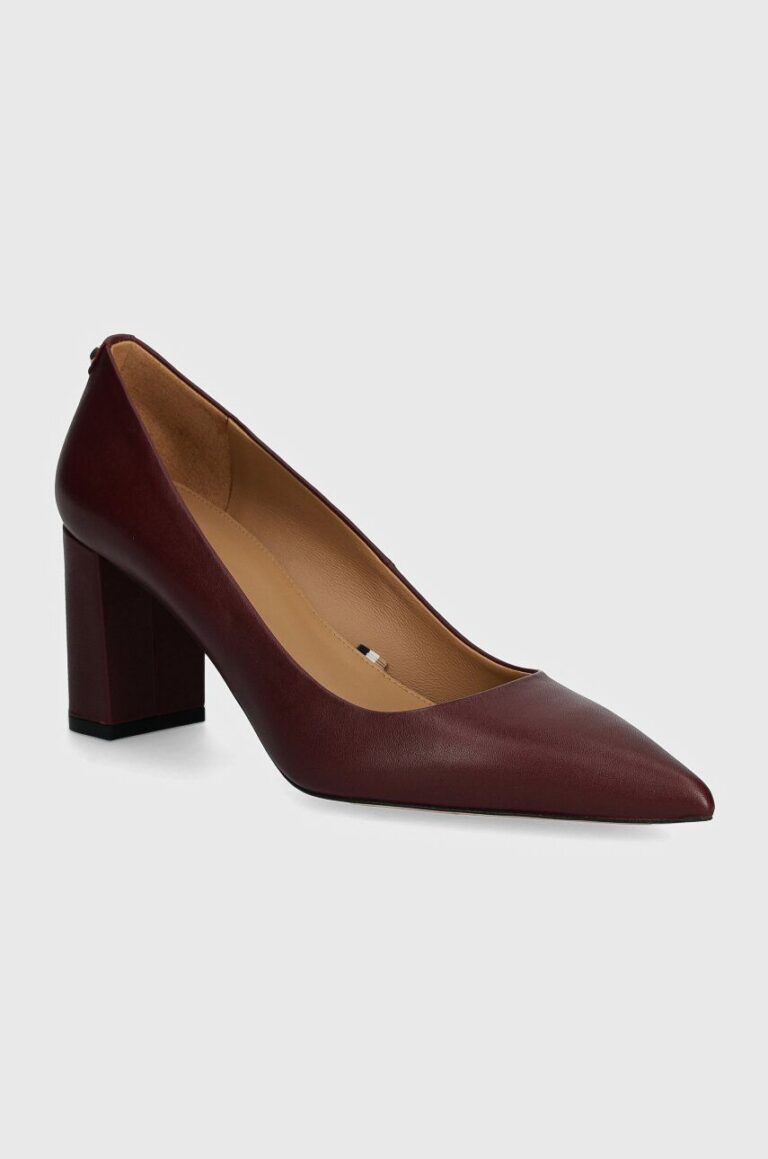 BOSS pantofi de piele Janet culoarea bordo