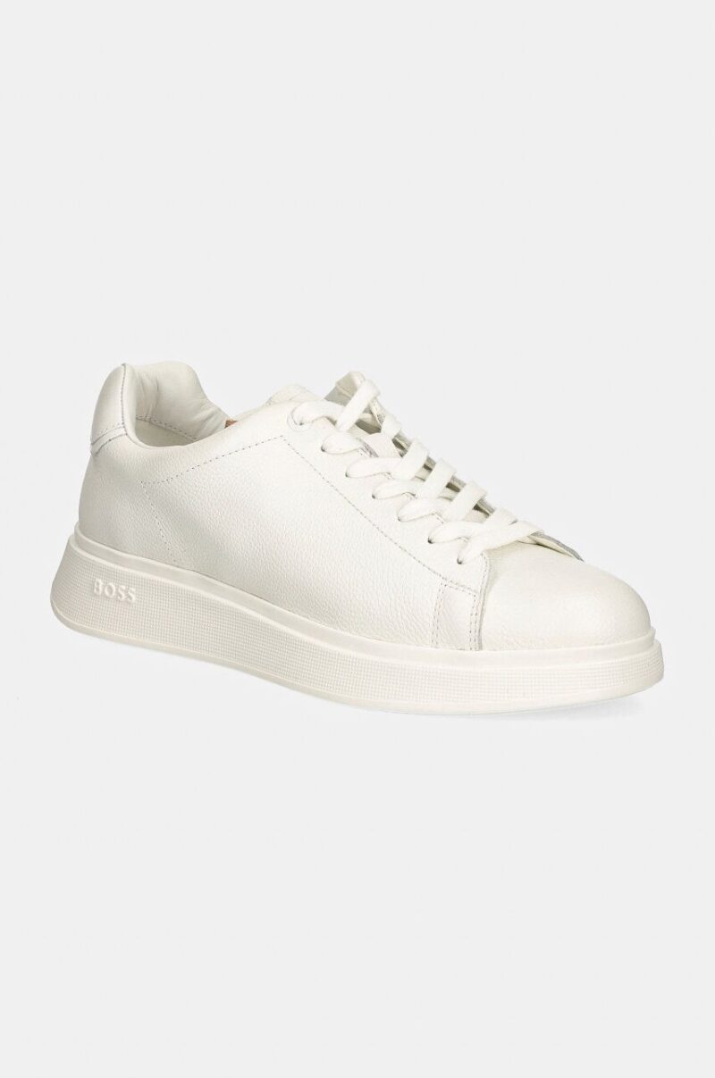 BOSS sneakers din piele Bulton culoarea alb