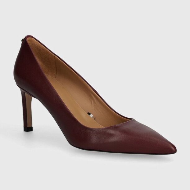 BOSS stilettos de piele Janet culoarea bordo