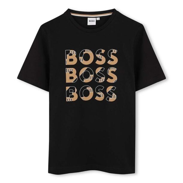 BOSS tricou de bumbac pentru copii culoarea negru