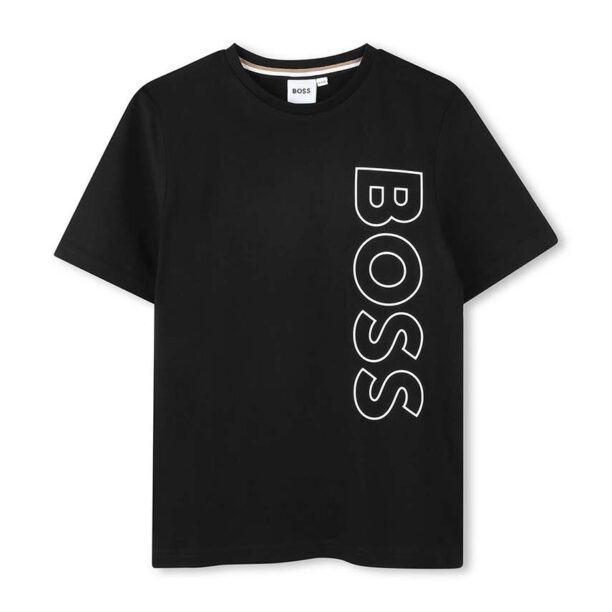 BOSS tricou de bumbac pentru copii culoarea negru