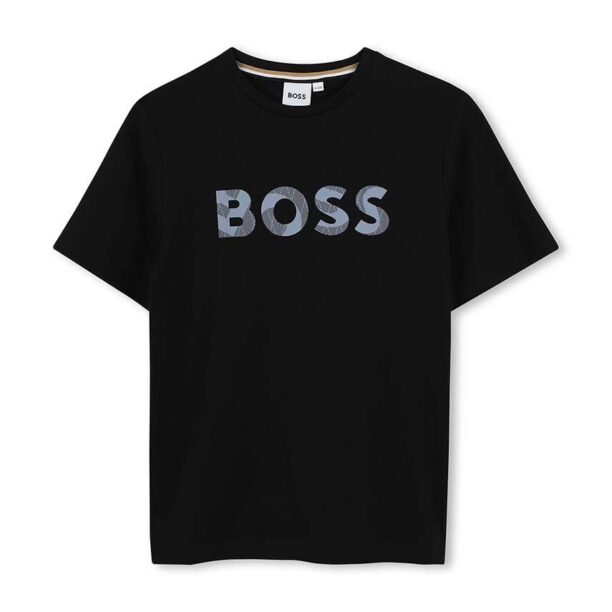 BOSS tricou de bumbac pentru copii culoarea negru