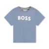 BOSS tricou din bumbac pentru bebelusi culoarea gri