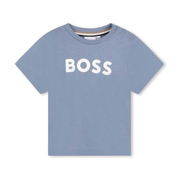 BOSS tricou din bumbac pentru bebelusi culoarea gri