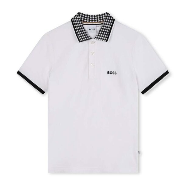 BOSS tricou polo copii culoarea alb