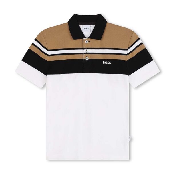 BOSS tricou polo copii culoarea alb