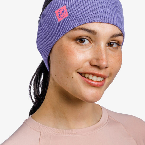 Bandă pentru cap Buff Crossknit Headband - solid iris preţ