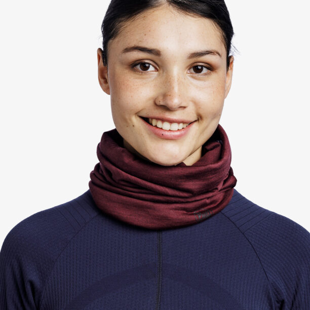 Cumpăra Bandana multifunctionala Buff Lightweight Merino Wool - solid garnet