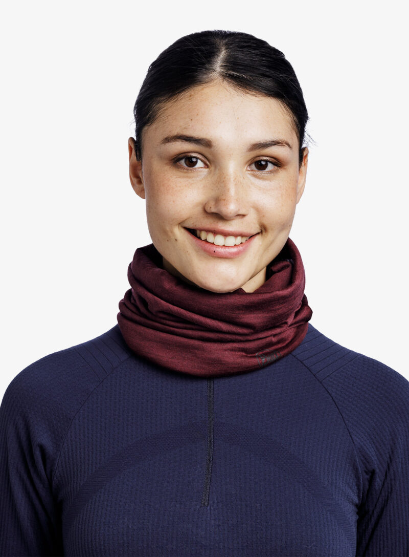 Cumpăra Bandana multifunctionala Buff Lightweight Merino Wool - solid garnet