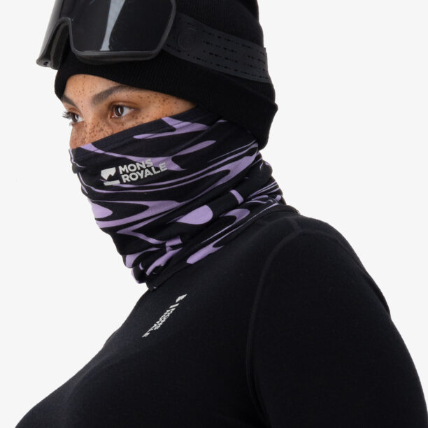 Bandana multifunctionala Mons Royale Daily Dose Merino Flex 200 Neckwarmer - signal lost punch preţ