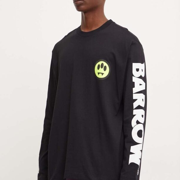 Barrow longsleeve din bumbac culoarea negru