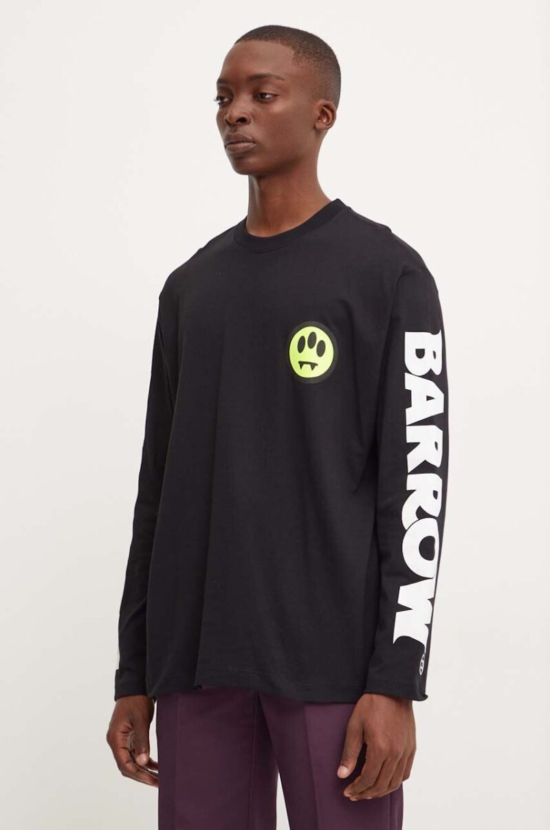 Barrow longsleeve din bumbac culoarea negru