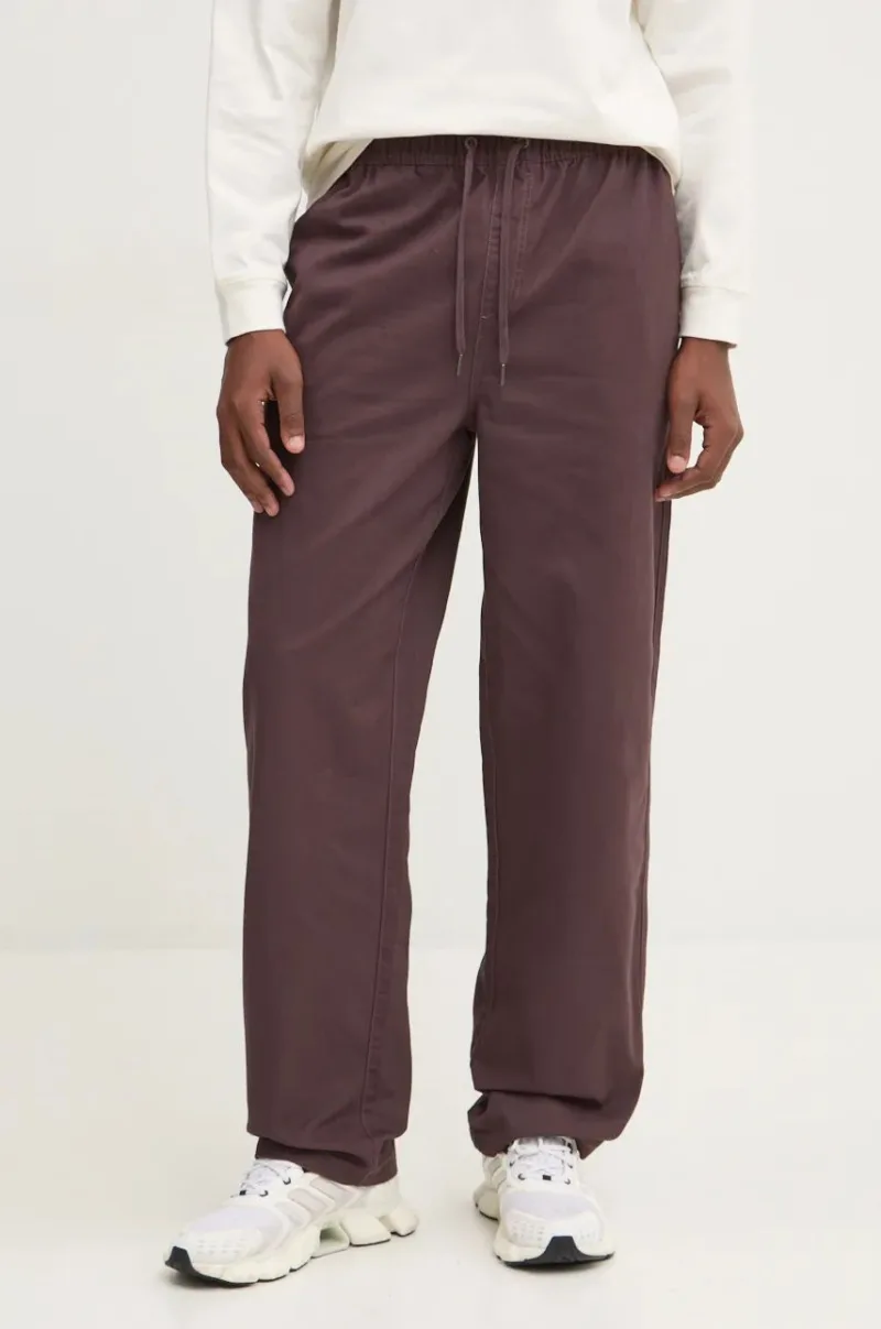 Billabong pantaloni de bumbac Larry Twill Pant culoarea violet