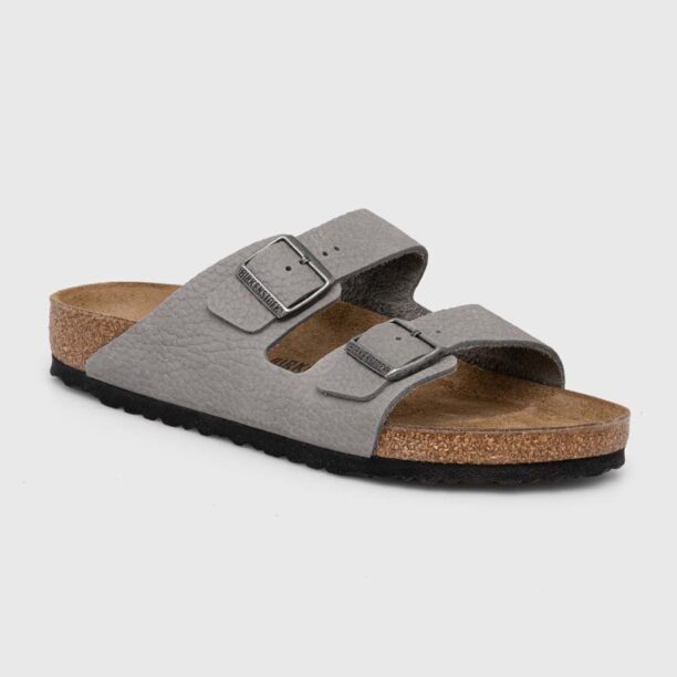 Birkenstock papuci din nubuc Arizona culoarea gri