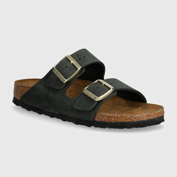 Birkenstock papuci din nubuc Arizona culoarea verde