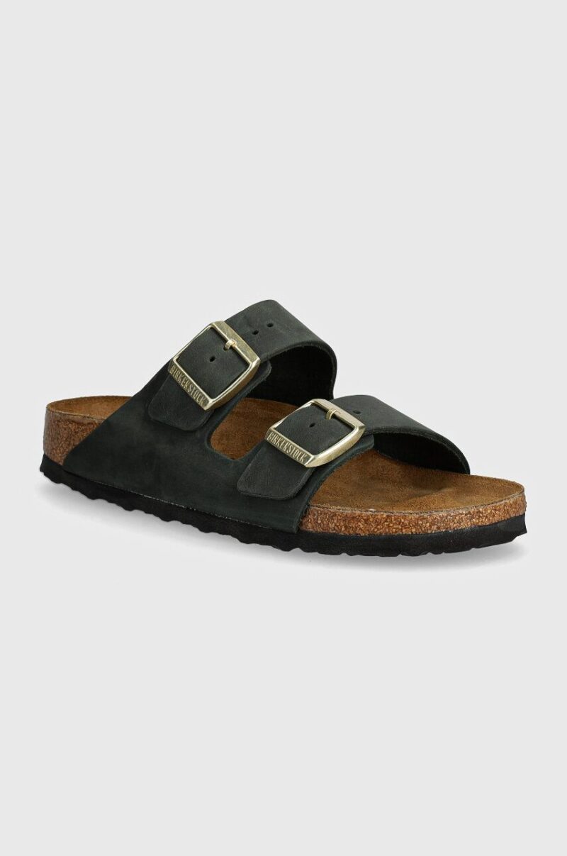 Birkenstock papuci din nubuc Arizona culoarea verde