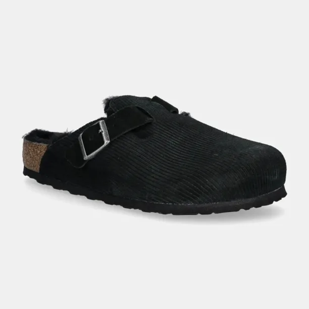 Birkenstock papuci din piele Boston Corduroy Shearling barbati