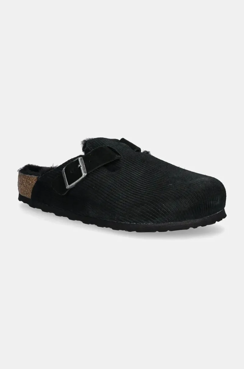 Birkenstock papuci din piele Boston Corduroy Shearling barbati