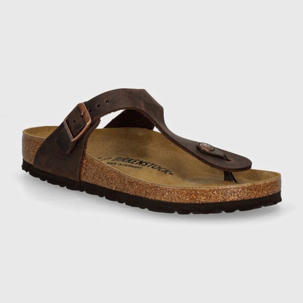 Birkenstock șlapi din nubuc culoarea maro