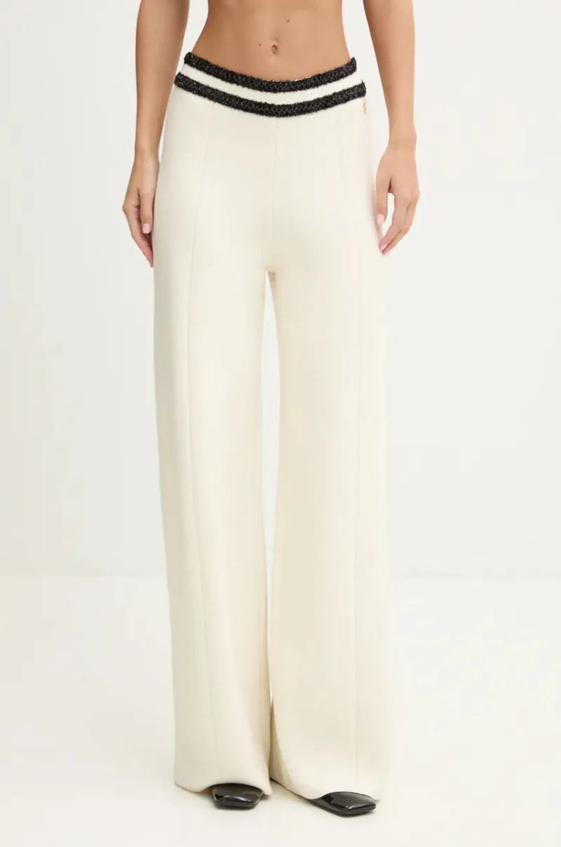 Blugirl Blumarine pantaloni din lana culoarea bej