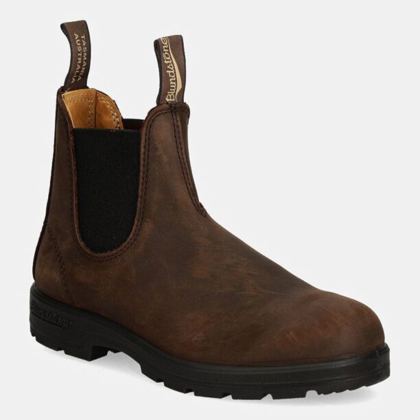 Blundstone cizme chelsea din nubuc culoarea maro